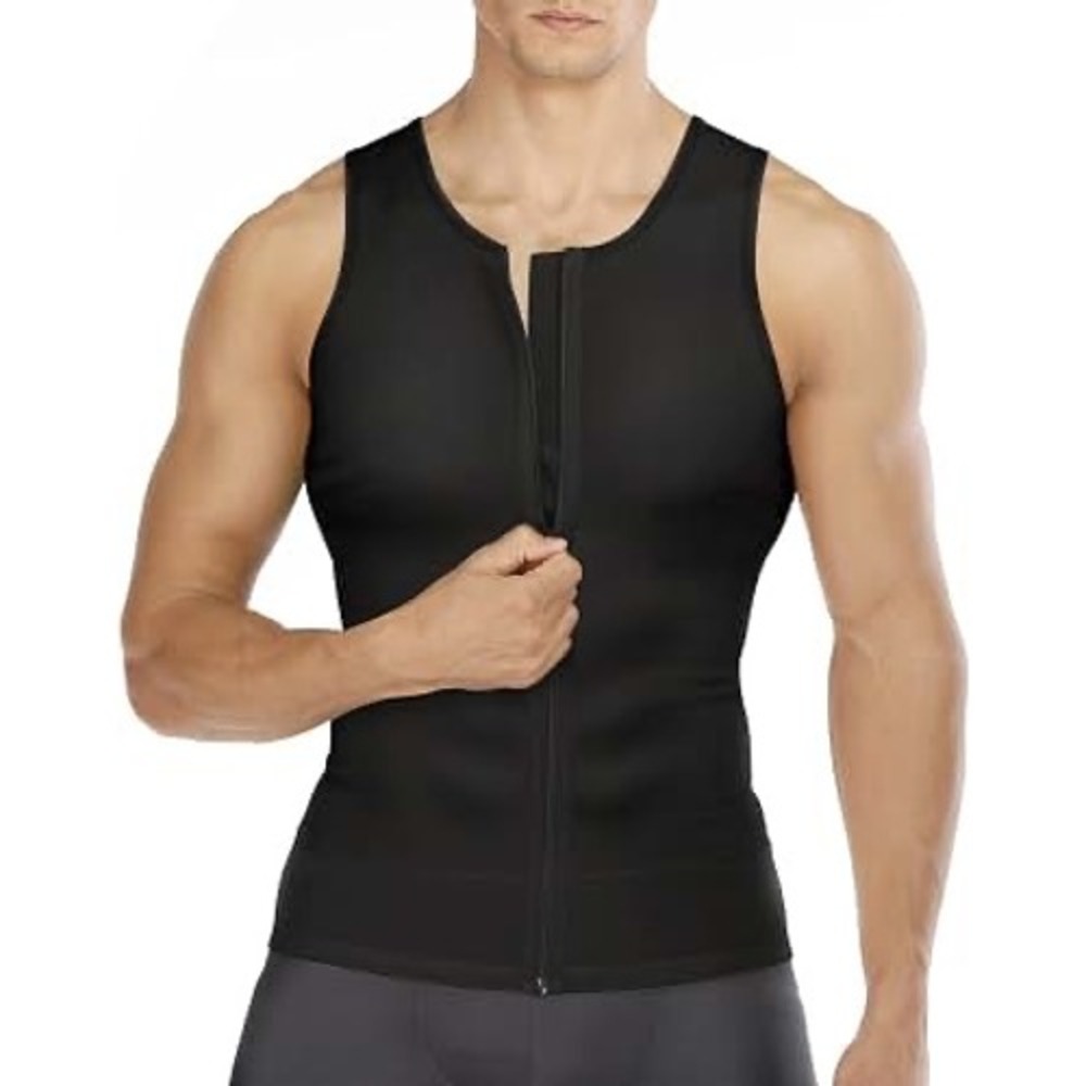 Marena Recovery Mens Compression Vest MV Black XL Post Surgical Support NWT
